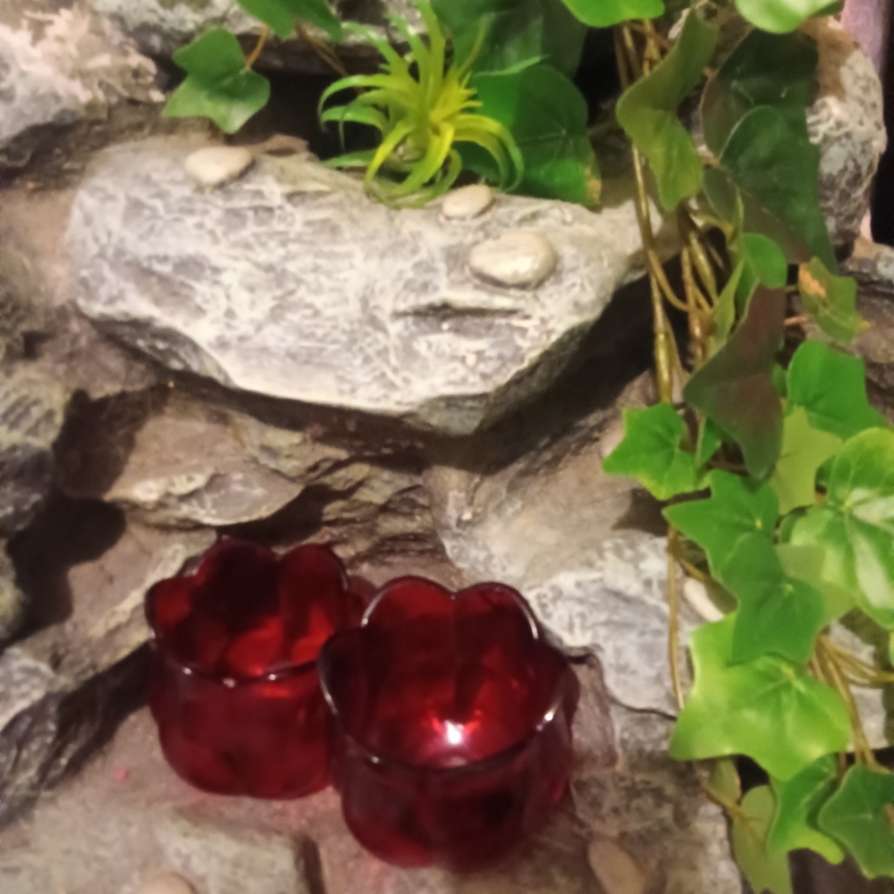 Red vintage candle holder